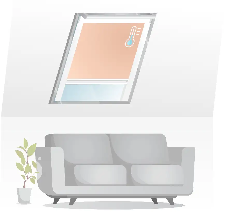 Wärmeisolierung durch Dachfenster-Rollos