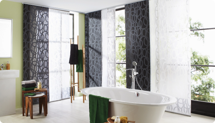 Flächenvorhang fürs Badezimmer