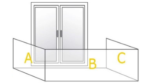 Balkonbespannung über Eck