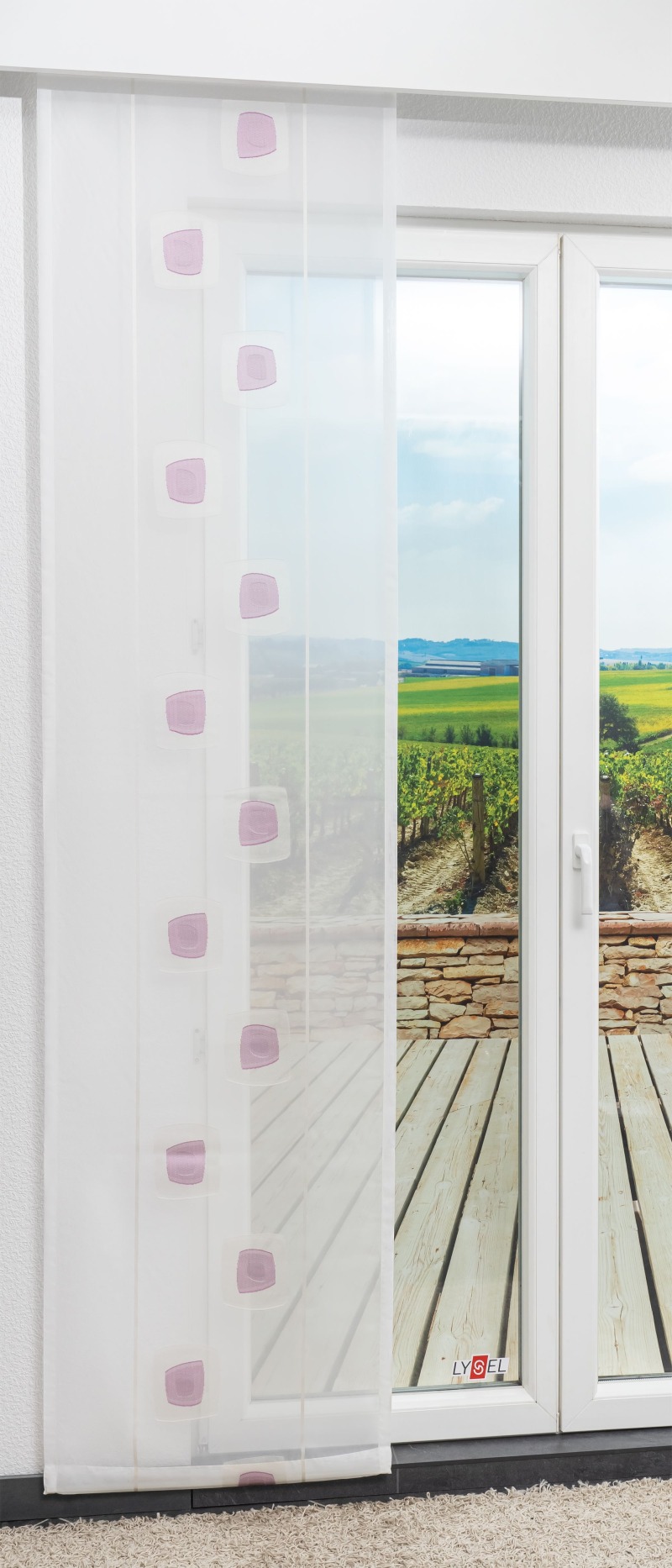 Lysel - Schiebegardine Kästchenspiel