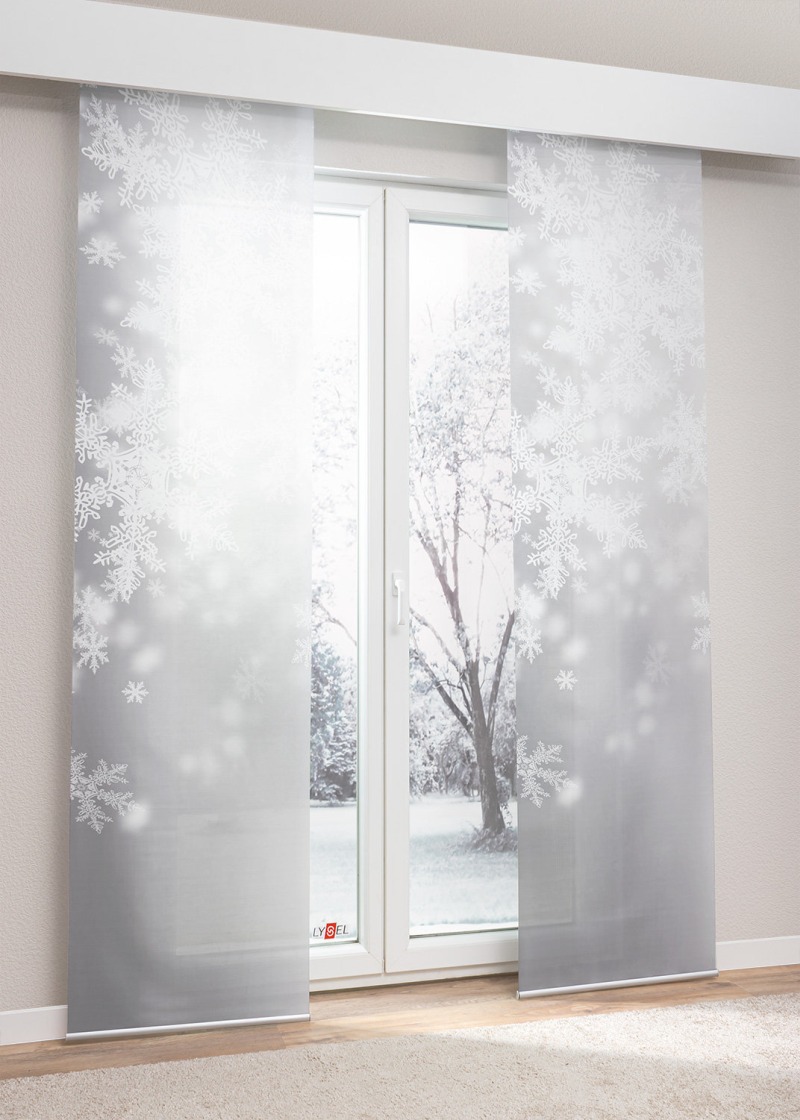 Lysel - Schiebegardine Schneegestöber