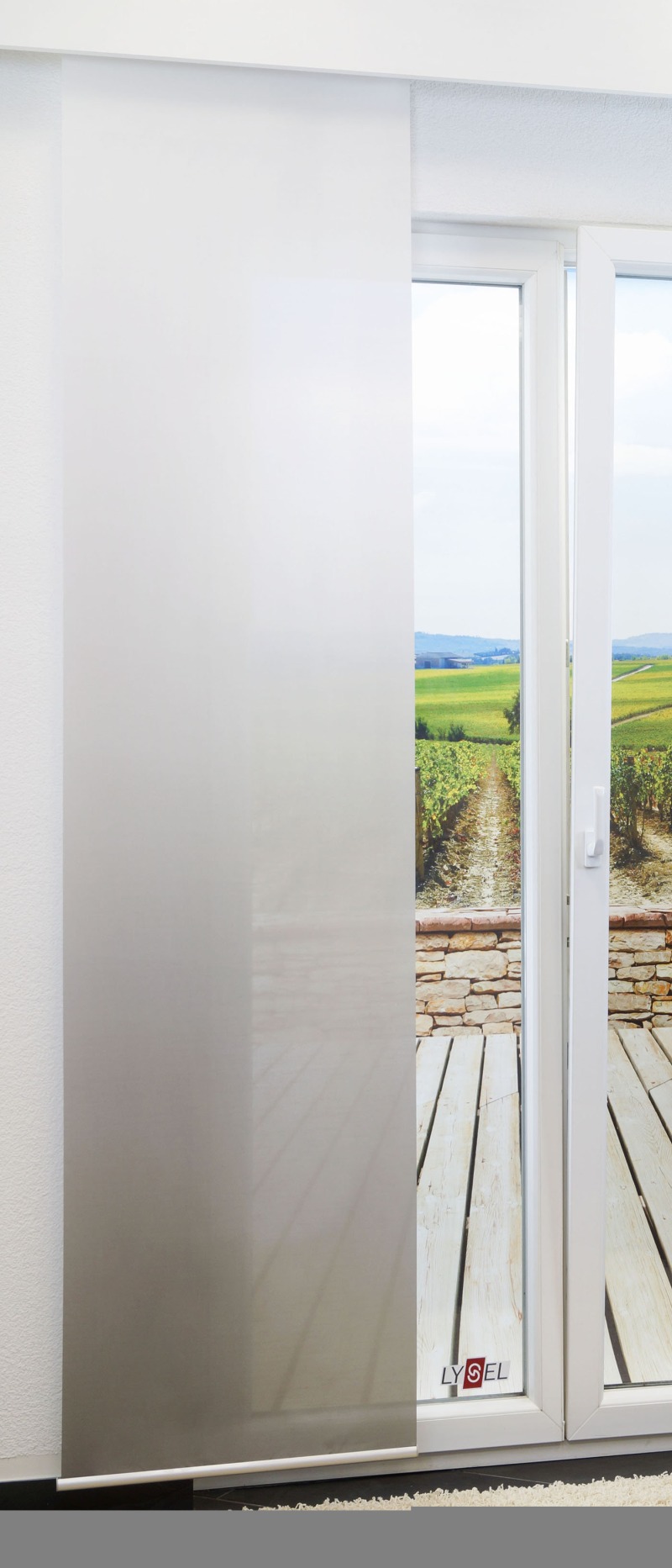 Flächengardine 245cm x 60cm, mit Farbverlauf