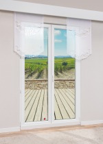 Vorschau Plauener Spitze® - exklusive Schiebegardine Mandubia #1W in Silber reinweiß