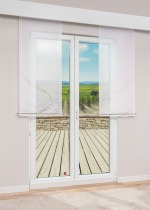 Vorschau Plauener Spitze® - Schiebegardine Gabiria #1W in Rohweiß reinweiß