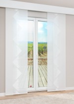 Vorschau Lysel - Schiebegardine Hira #1W in Feuerrot reinweiß