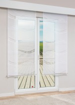 Vorschau Plauener Spitze® - exklusive Schiebegardine Gabiria #1W in Rohweiß reinweiß