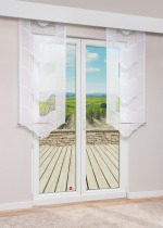 Vorschau Plauener Spitze® - exklusive Schiebegardine Arriola #1W in Rohweiß reinweiß