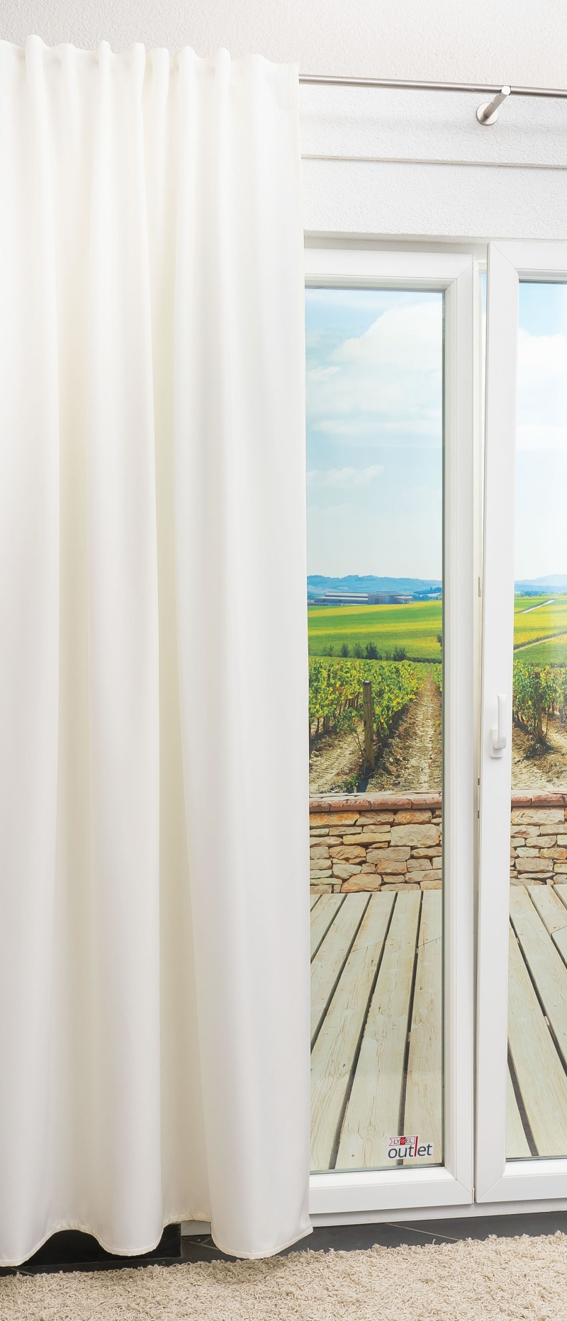 Lysel - Zugbandschal Thermo Wollweiß