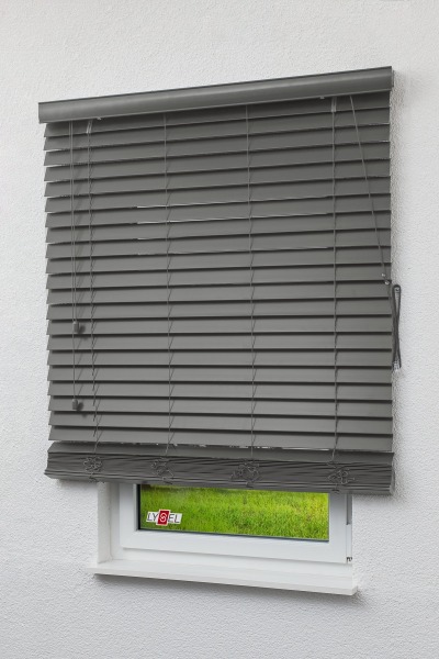 Lysel - Qualitätsjalousie Holzoptik 50mm Schiefergrau