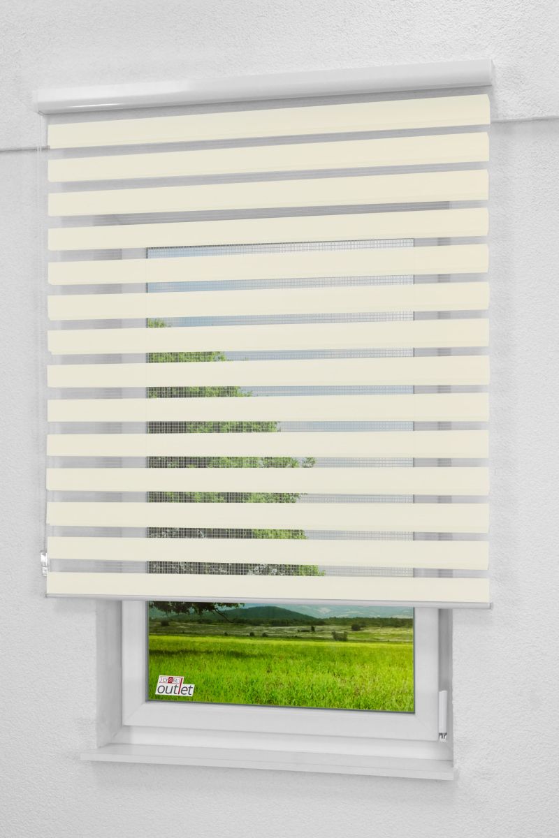 Lysel Outlet - Doppelrollo Kassette Perlweiß