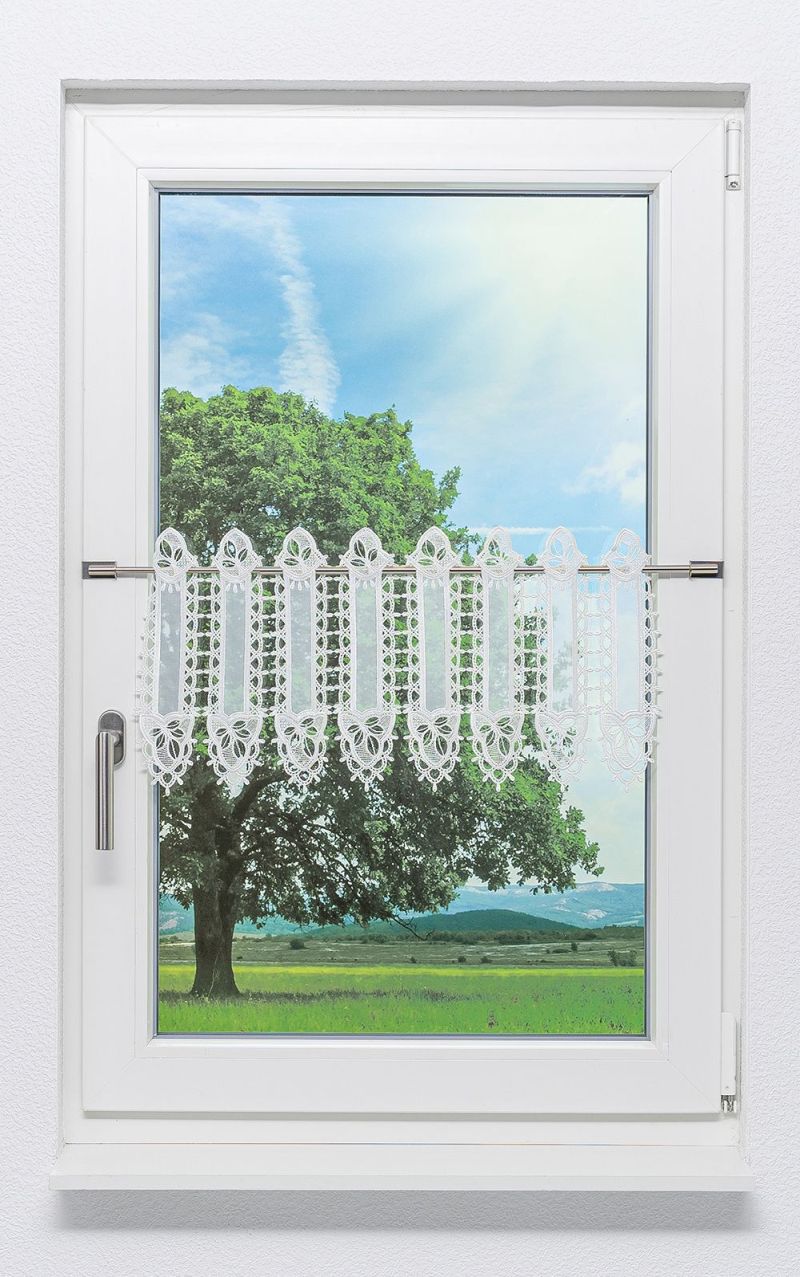 Scheibengardine Plauener Spitze - Rosenblätter