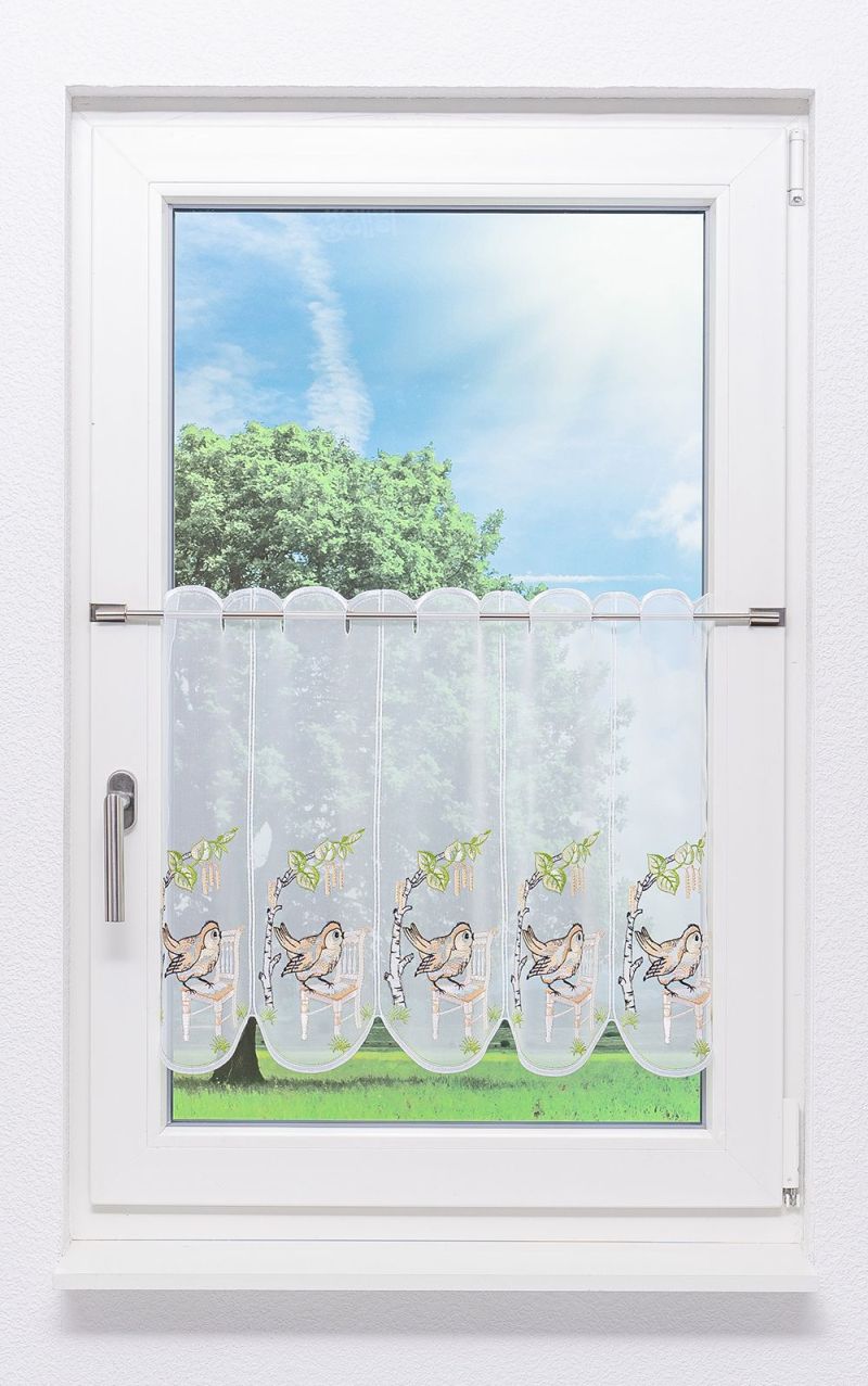 Scheibengardine Plauener Spitze - Vögelchen