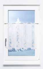 Vorschau Scheibengardine Plauener Spitze® - Himmelslichter #1W silber-weiß gold-weiß