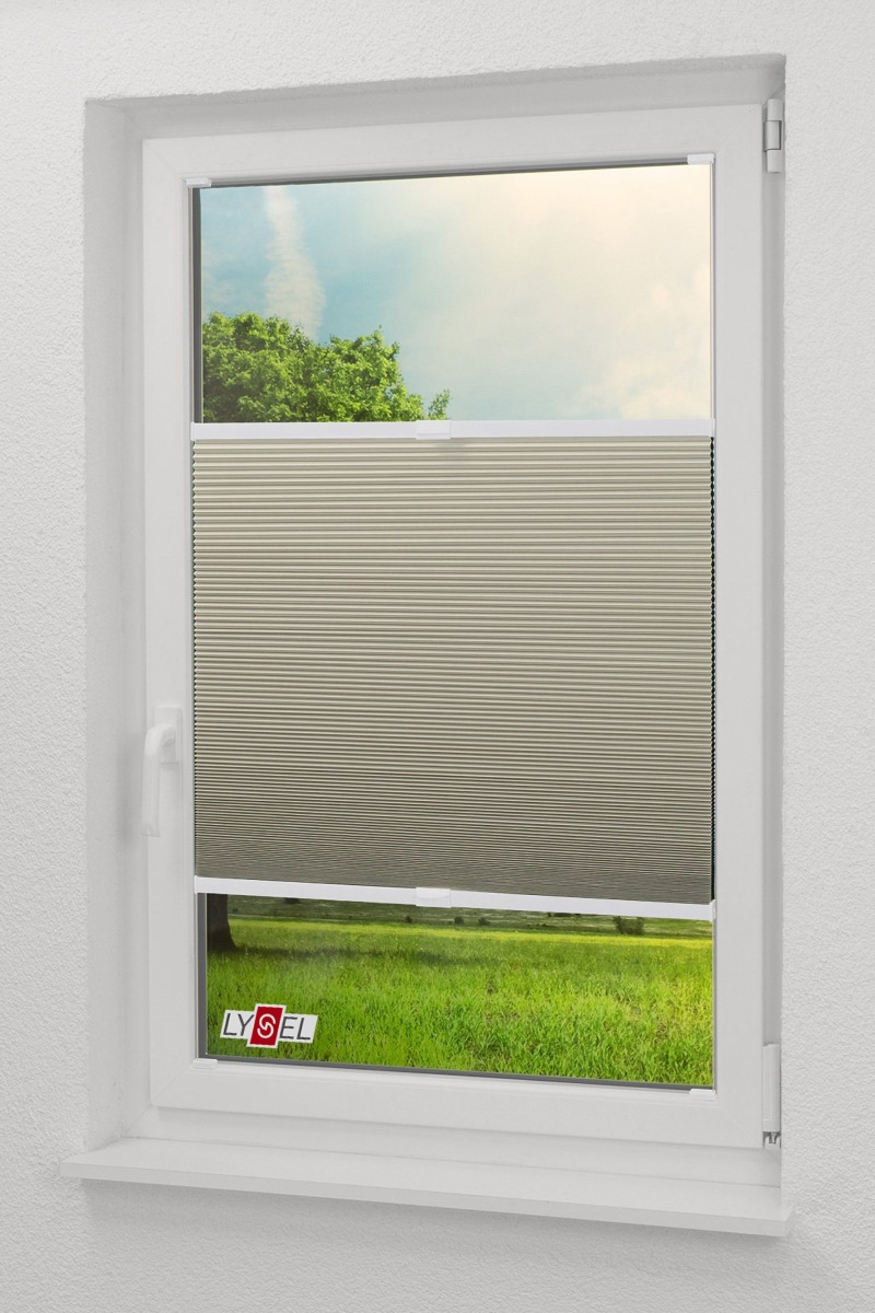 Lysel - Qualitätswabenplissee abdunkelnd hellelfenbein