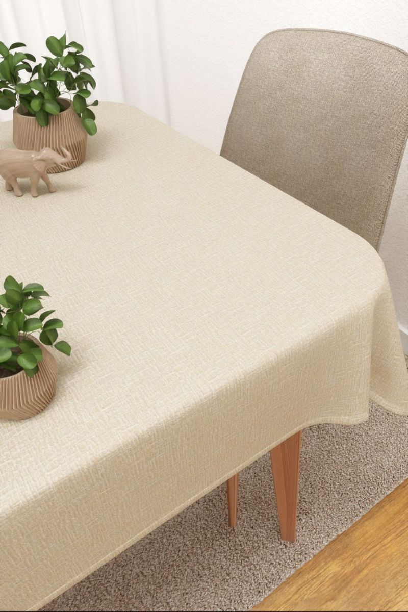 Tischdecke eckig in beige