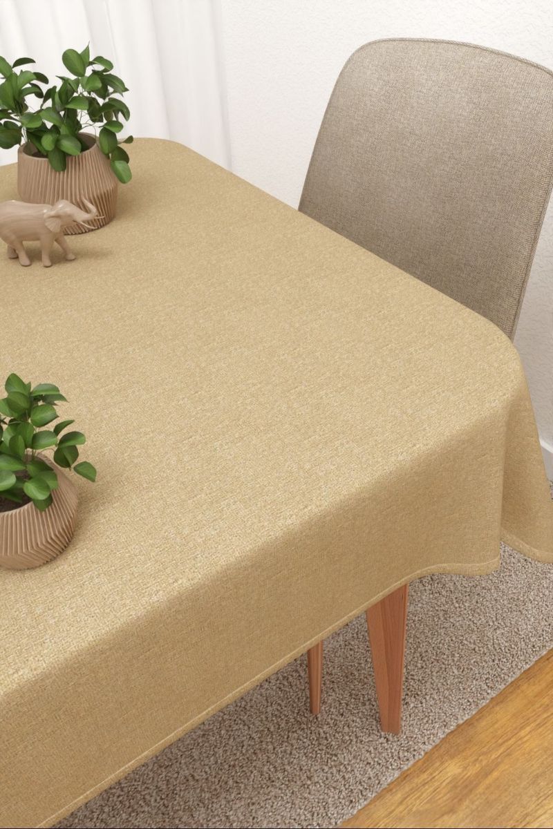 Tischdecke eckig in beige