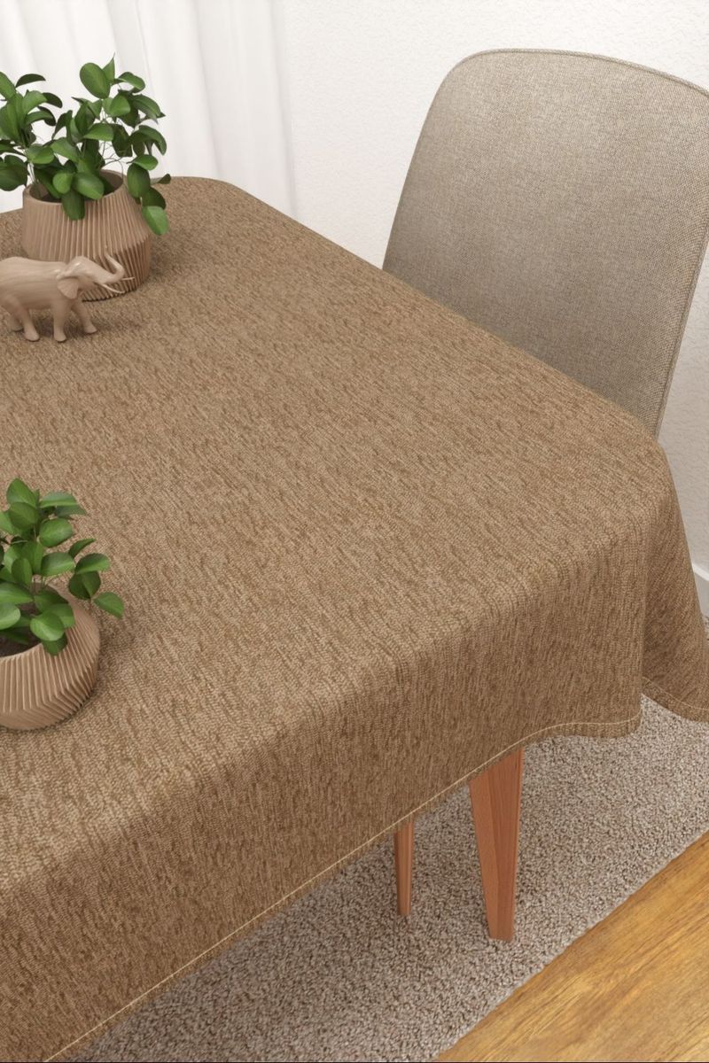 Tischdecke eckig in beige