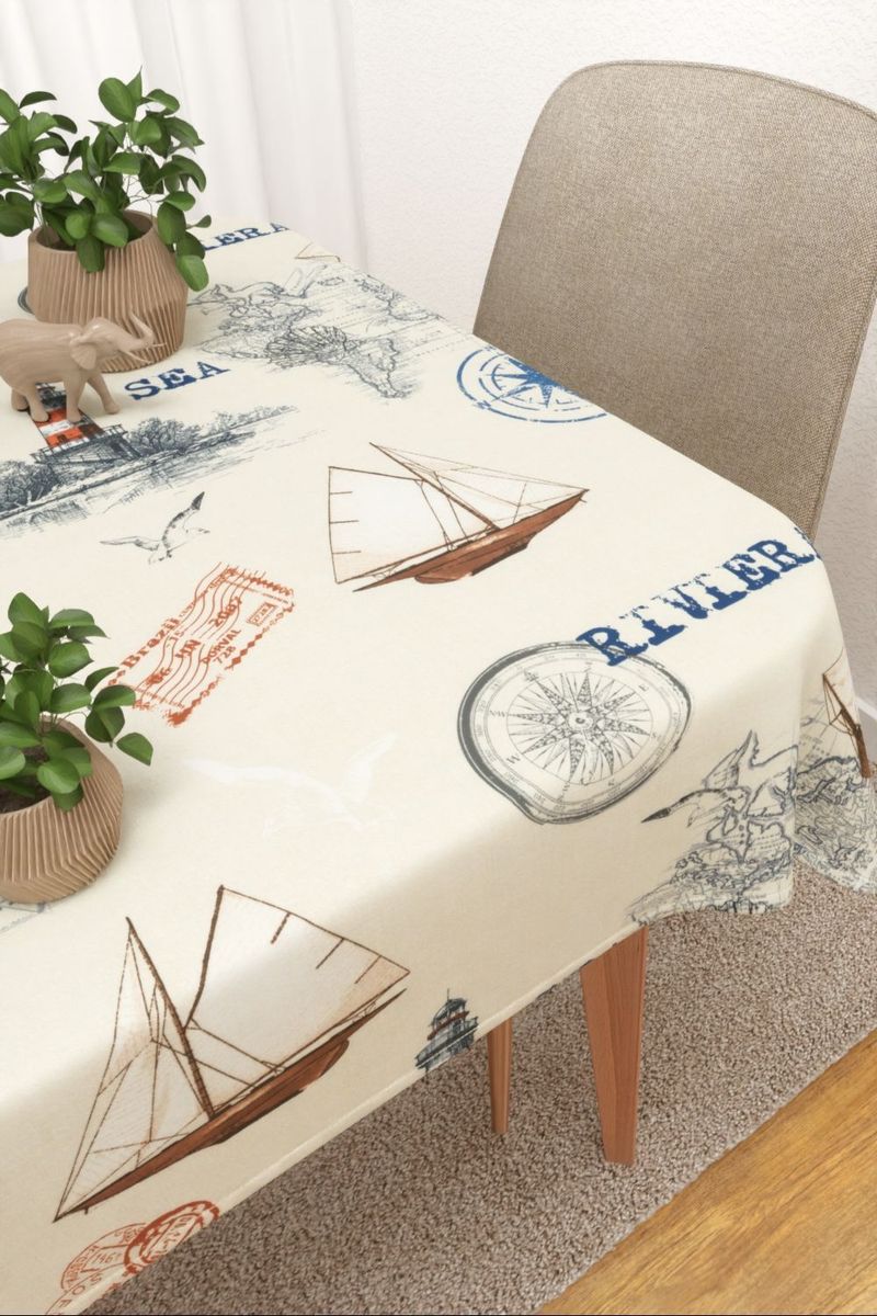 Tischdecke eckig in Blau