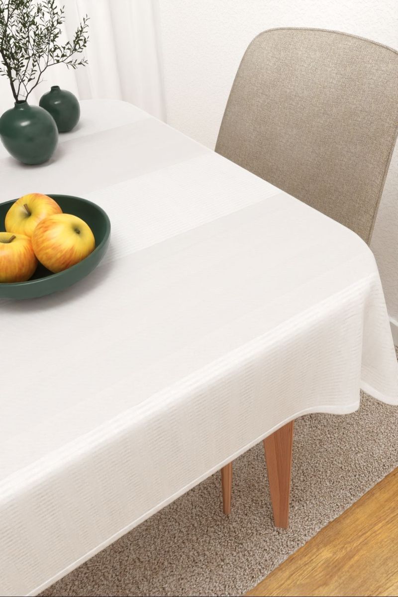 Tischdecke eckig in Weiß