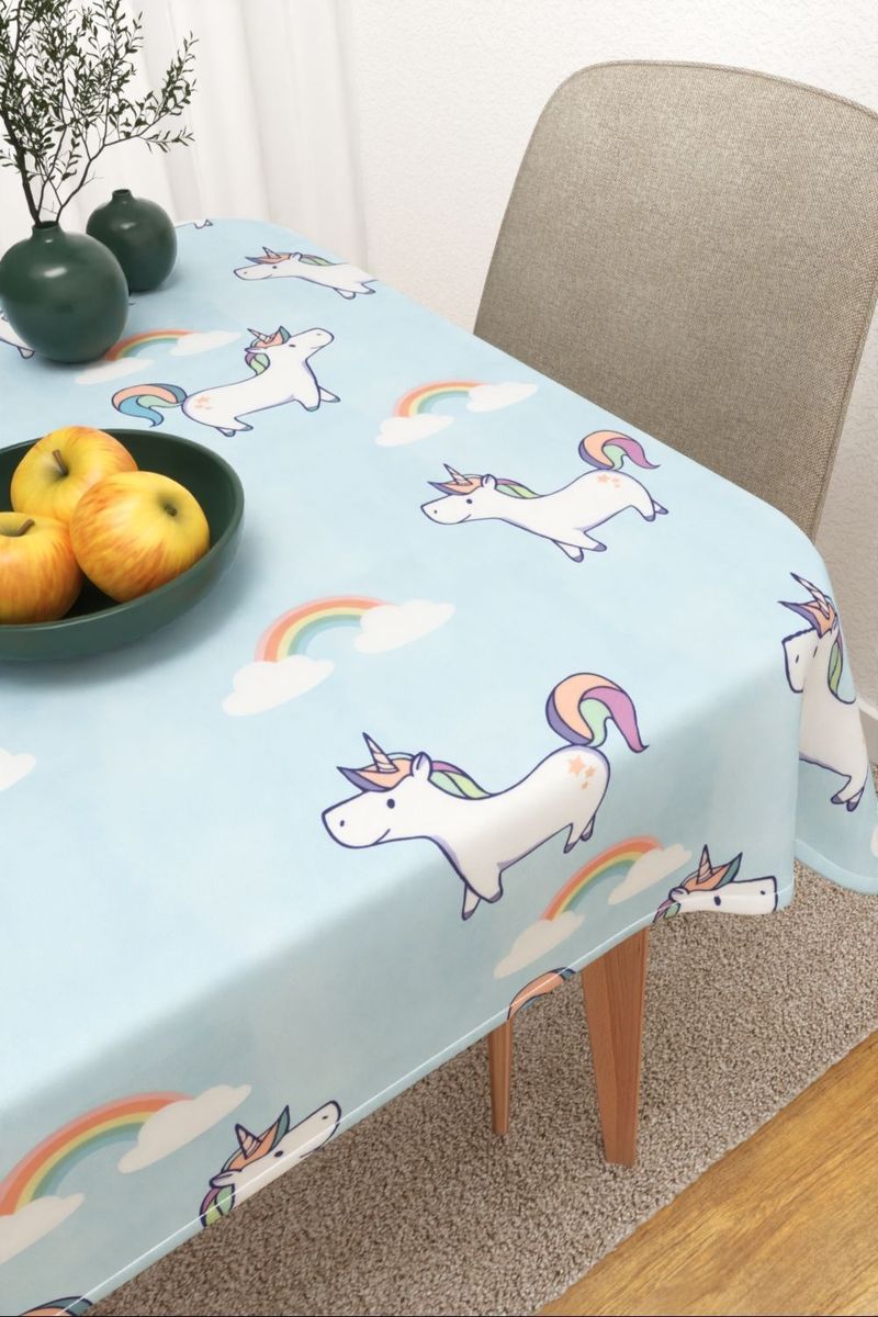 Tischdecke eckig in Blau