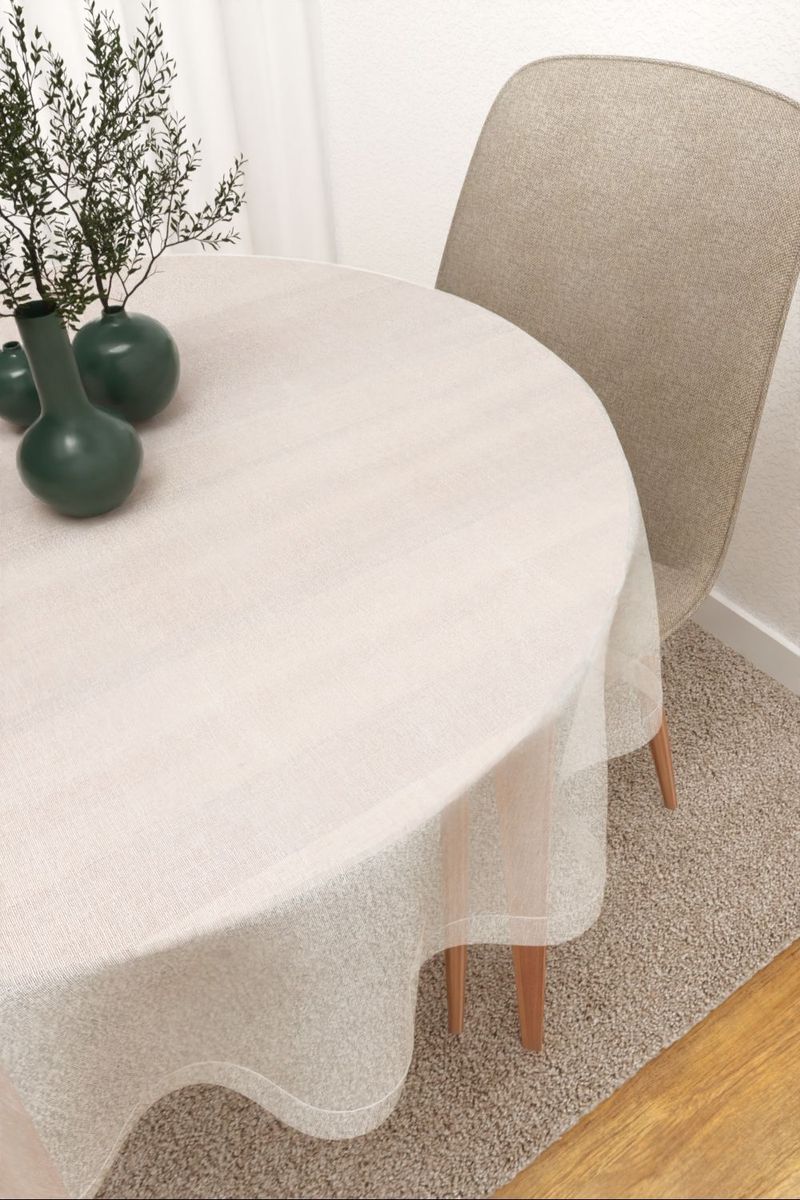 Tischdecke rund in weiß