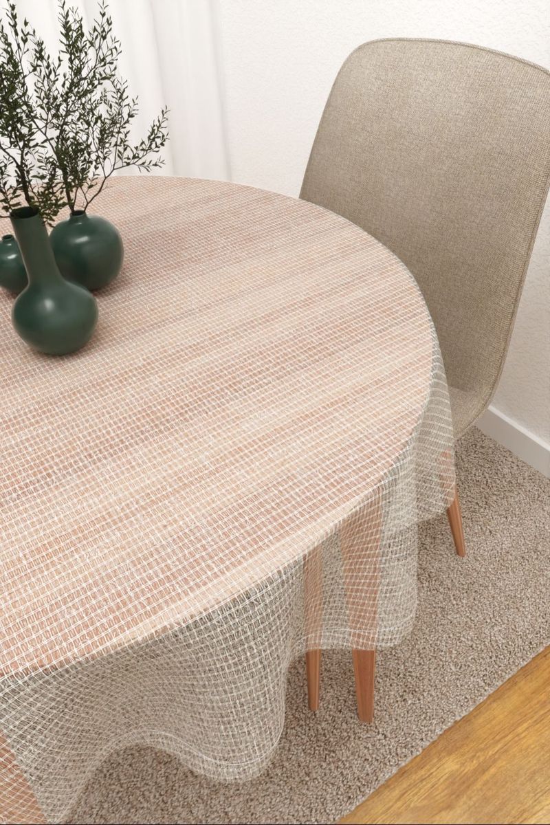 Tischdecke rund in Weiß