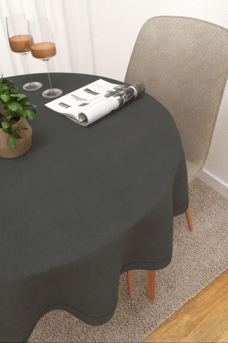 Tischdecke rund in schwarz