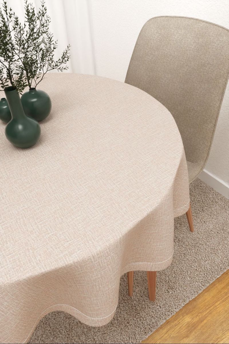 Tischdecke rund in rosa