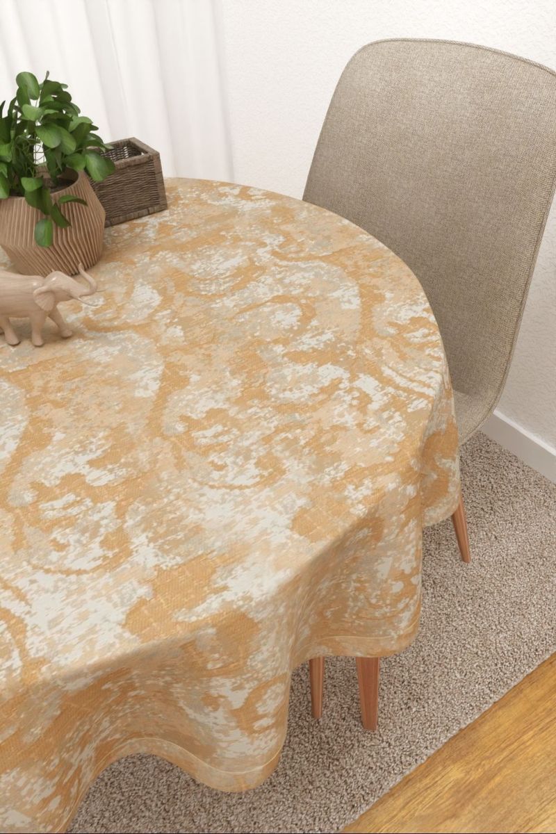 Tischdecke rund in orange