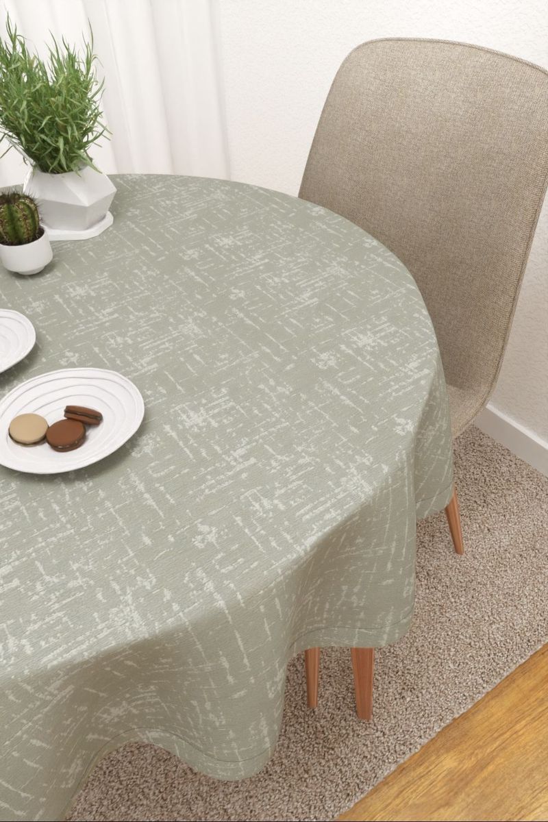 Tischdecke rund in grau
