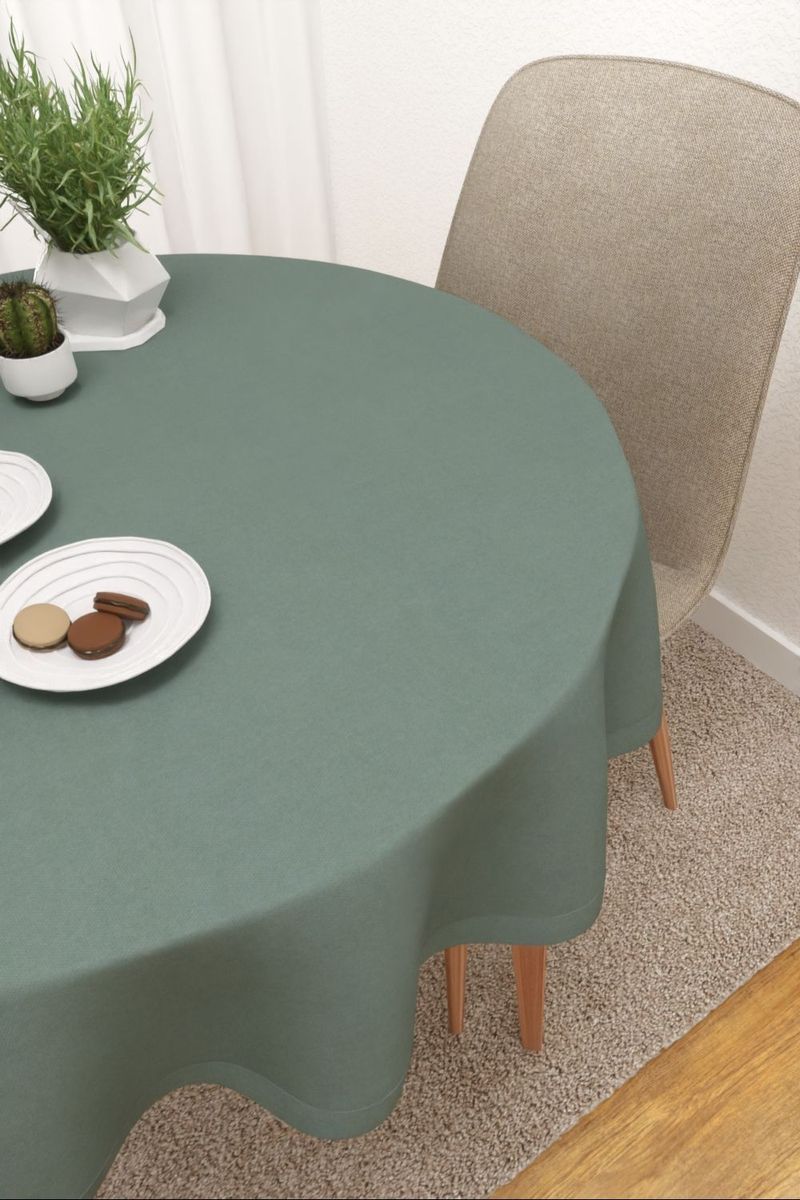 Tischdecke rund in Grün