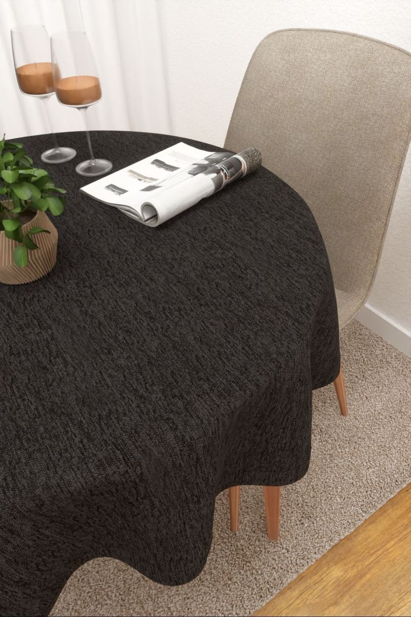 Tischdecke rund in grau