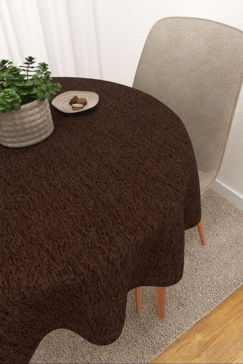 Tischdecke rund in braun