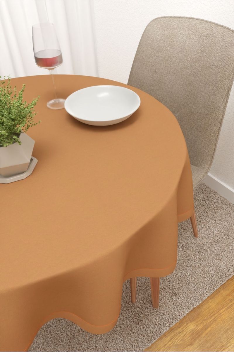 Tischdecke rund in orange