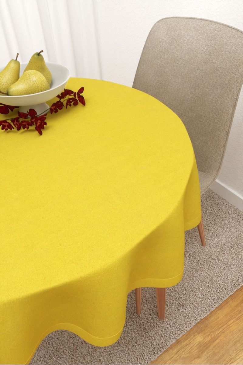 Tischdecke rund in gelb