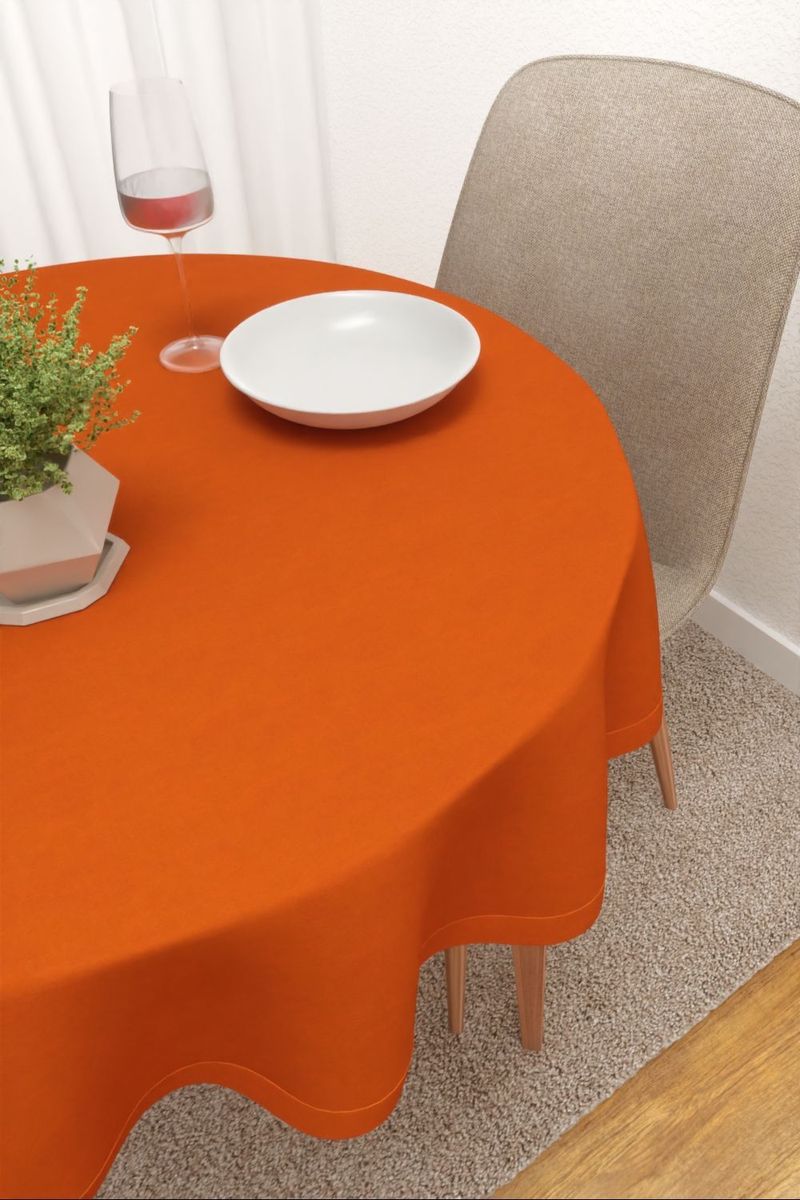 Tischdecke rund in orange
