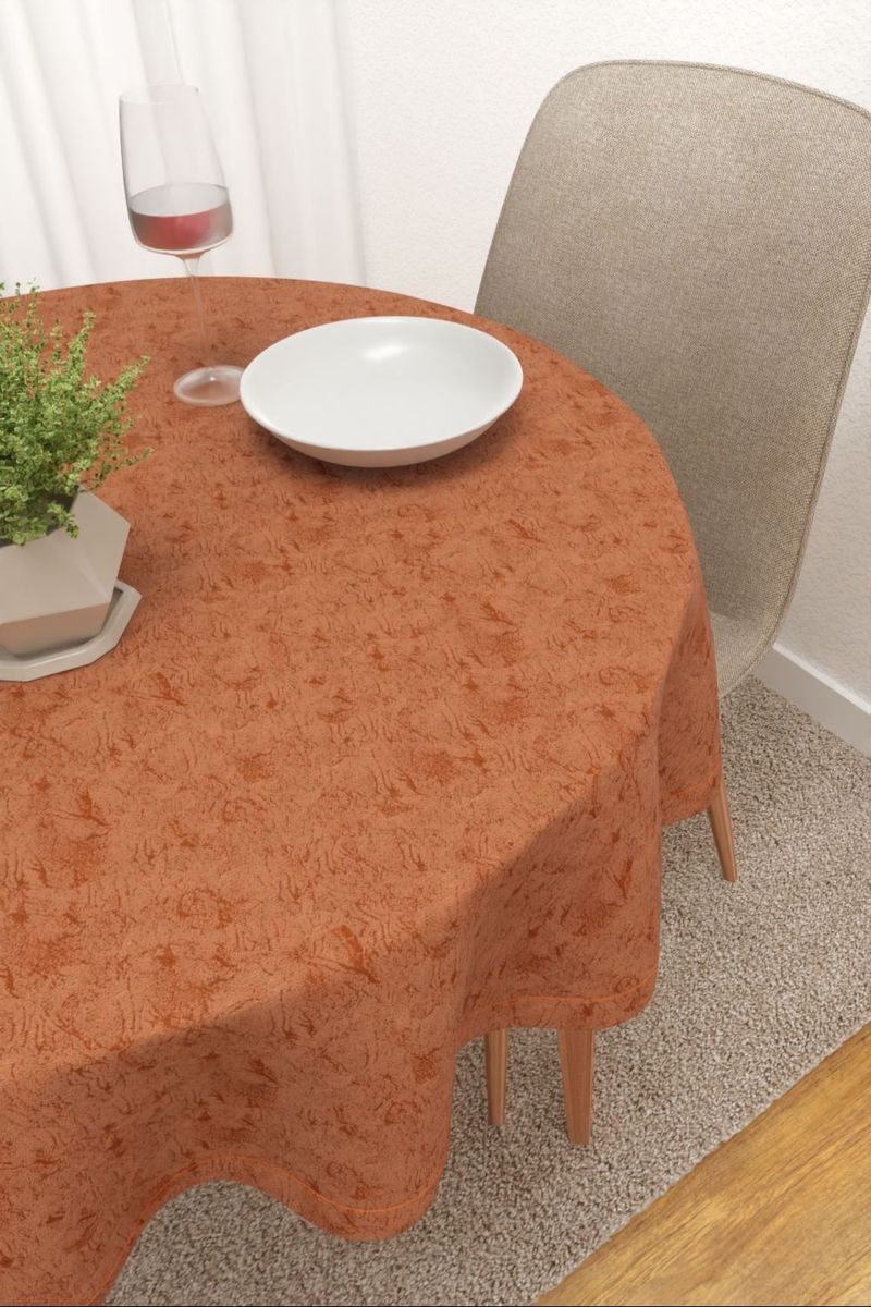 Tischdecke rund in orange