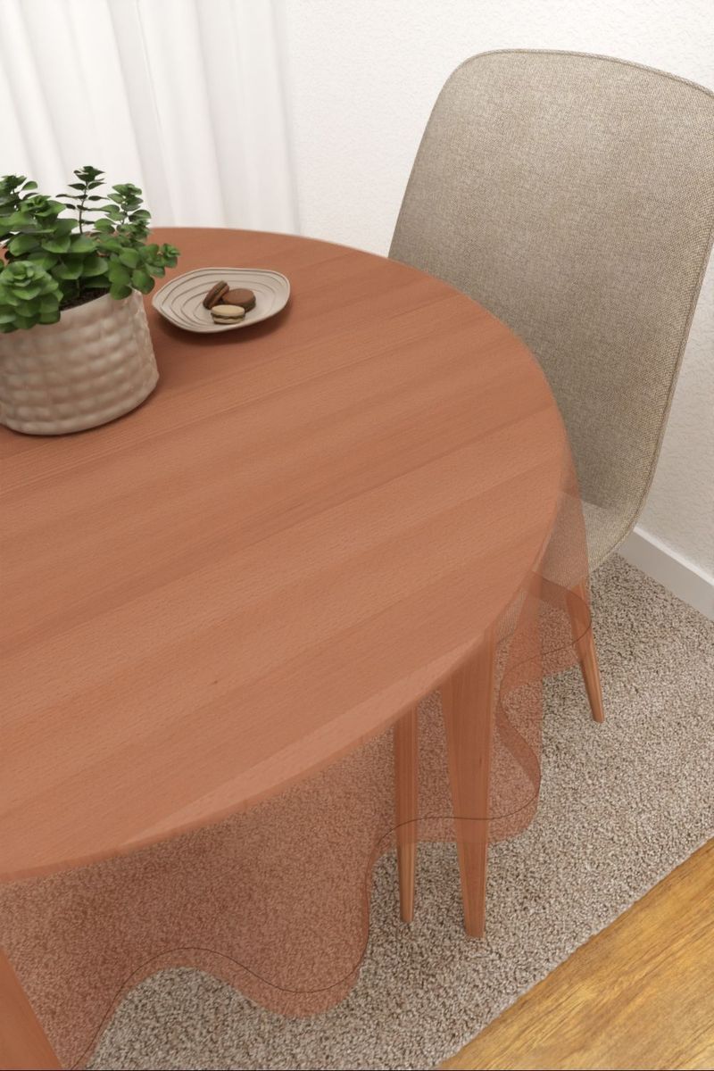 Tischdecke rund in Braun