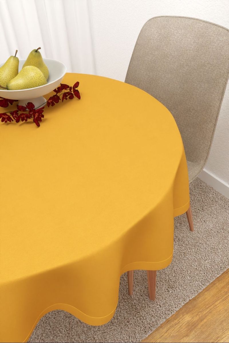 Tischdecke rund in Gelb