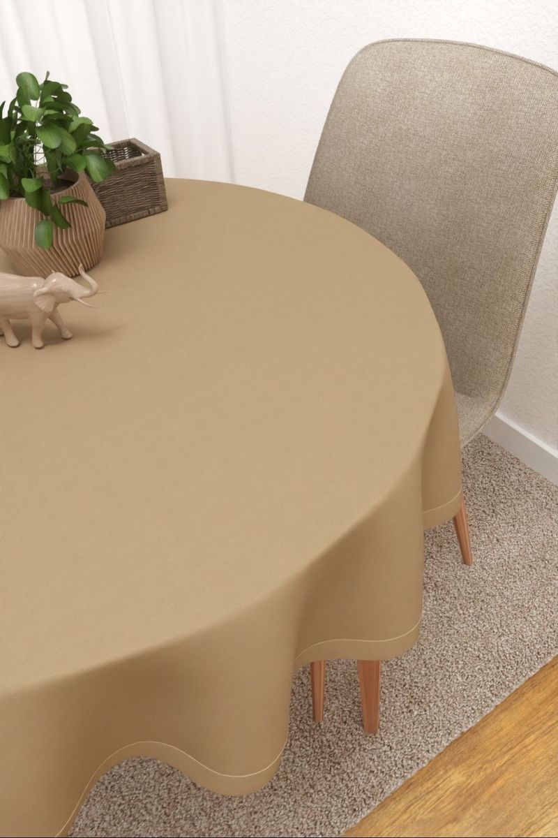 Tischdecke rund in braun