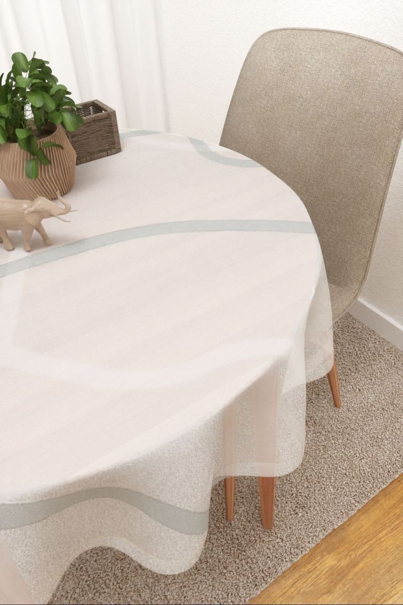 Tischdecke rund in Grau