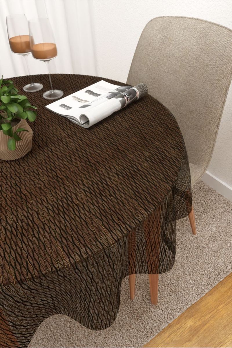 Tischdecke rund in Schwarz