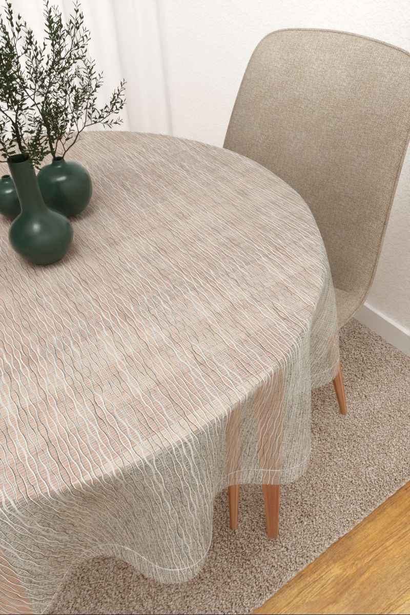 Tischdecke rund in Weiß