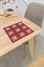 Vorschau Sternentanz #1W Plauener Spitze® - Deckchen in Rot bordeaux-silber