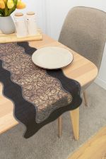 Vorschau Melina #1W Plauener Spitze® - Tischband in Beige dunkelgrau