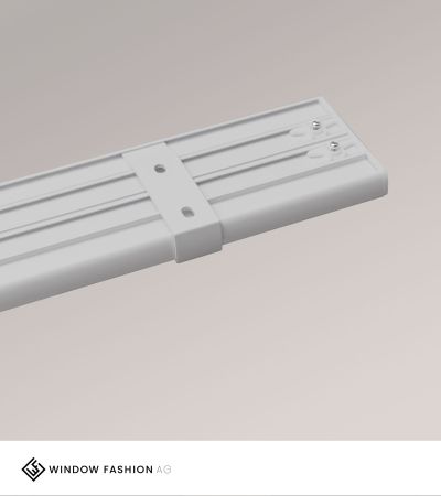 SET Vorhangschiene 115cm mit 4 Innenläufen für Deckenmontage in Grau