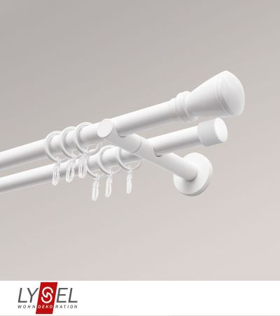 Lysel - SET Opal 160cm Doppel-Kombiträger offen 2-Lauf mit Endstücke Konus in Weiß