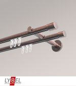 Vorschau Lysel - SET Opal Innenlauf 160cm 2 Lauf Doppel-Kombiträger offen mit Endstücke Zylinder in Weiß #1W bronze