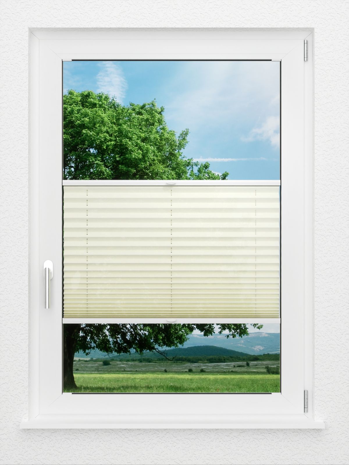 Detailansicht LYSEL HOME Plissee 207A Oliv Krepp