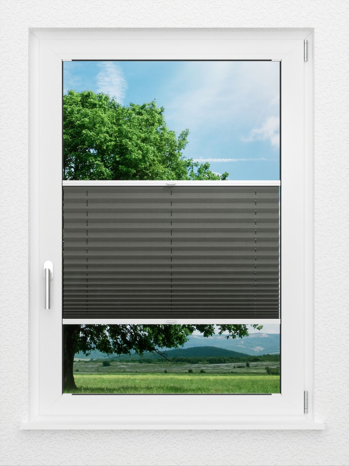 Detailansicht LYSEL HOME Plissee 208A Oliv Krepp